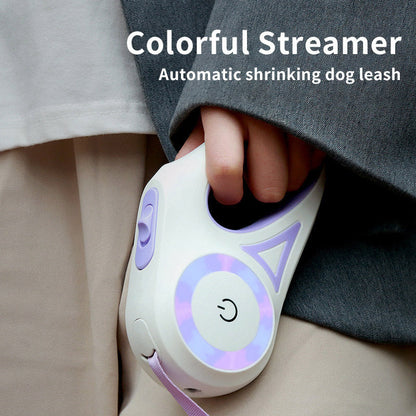Dog Retractable Leash and Dog Collar Spotlight Automatic Pet Dog Cat Traction Rope